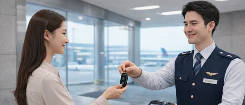 서비스 요금 정산 및 차량 키 수령 이미지